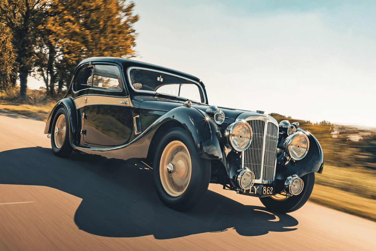 Classic car in showroom